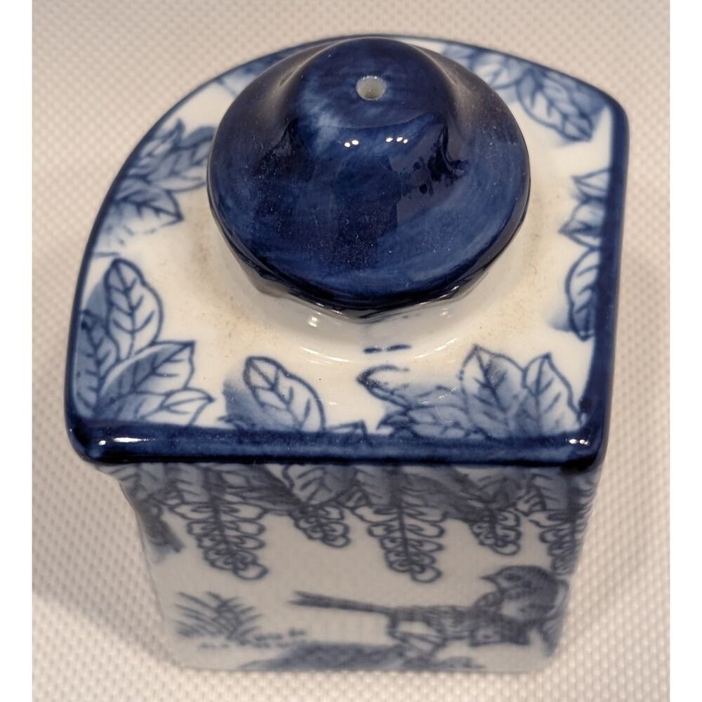 Bombay Blue & White Birds China Leaf Tray Salt & Pepper Shakers Sugar Bowl Spoon - Picture 12 of 16